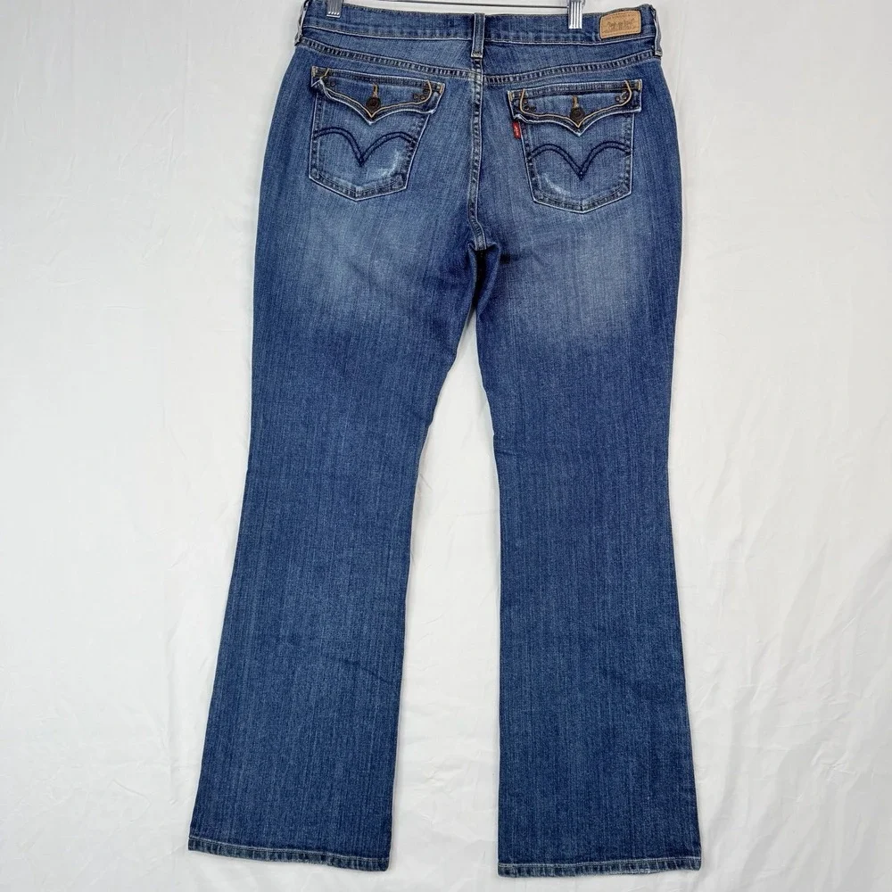 Levis 515 Bootcut Jeans Women's 12 M High Rise Stretch Medium Wash Denim 33x31.5